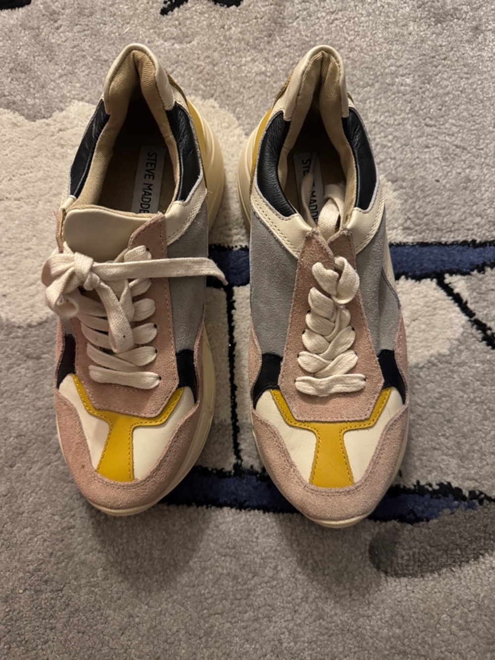 Steve Madden Multicolor Chunky Runner in Pink, Yellow & Gray